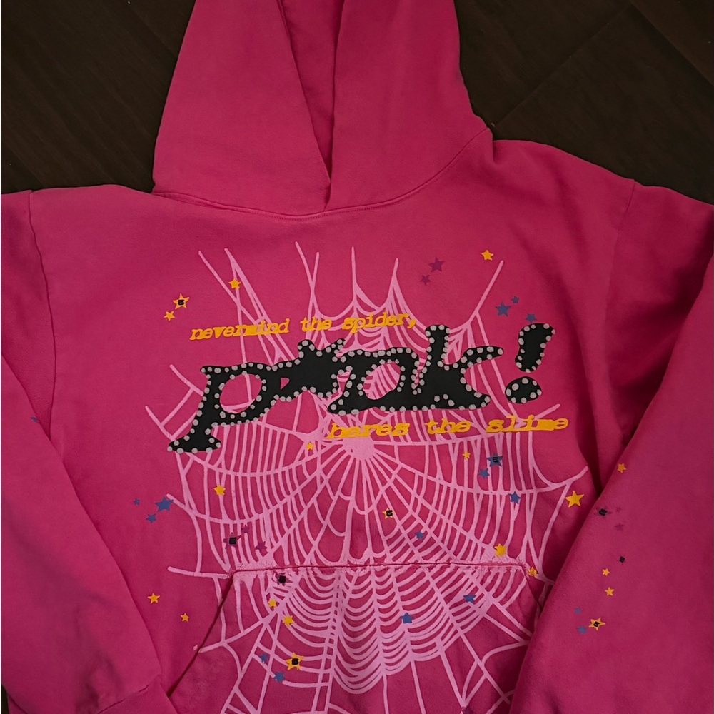 SP5DER pink hoodie ss21